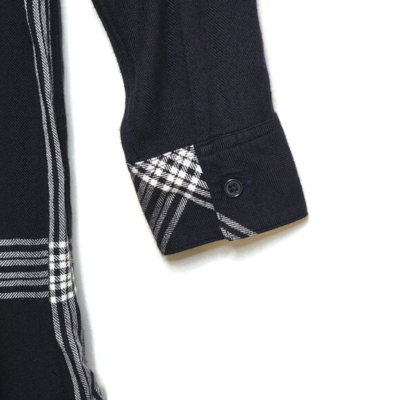 Rails Plaid Navy Blue White High Low Long Sleeve Button Down Shirtdress Size S - Picture 10 of 16